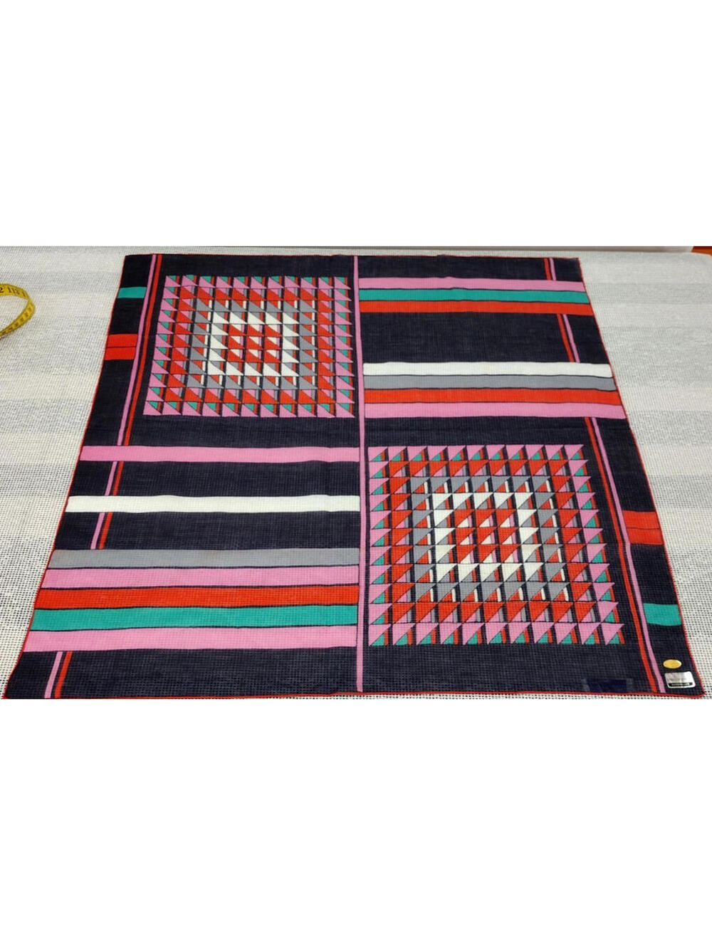 Vintage Atkins Geometric Scarf Mid Century 1960s DEADSTOCK Switzerland FISBA